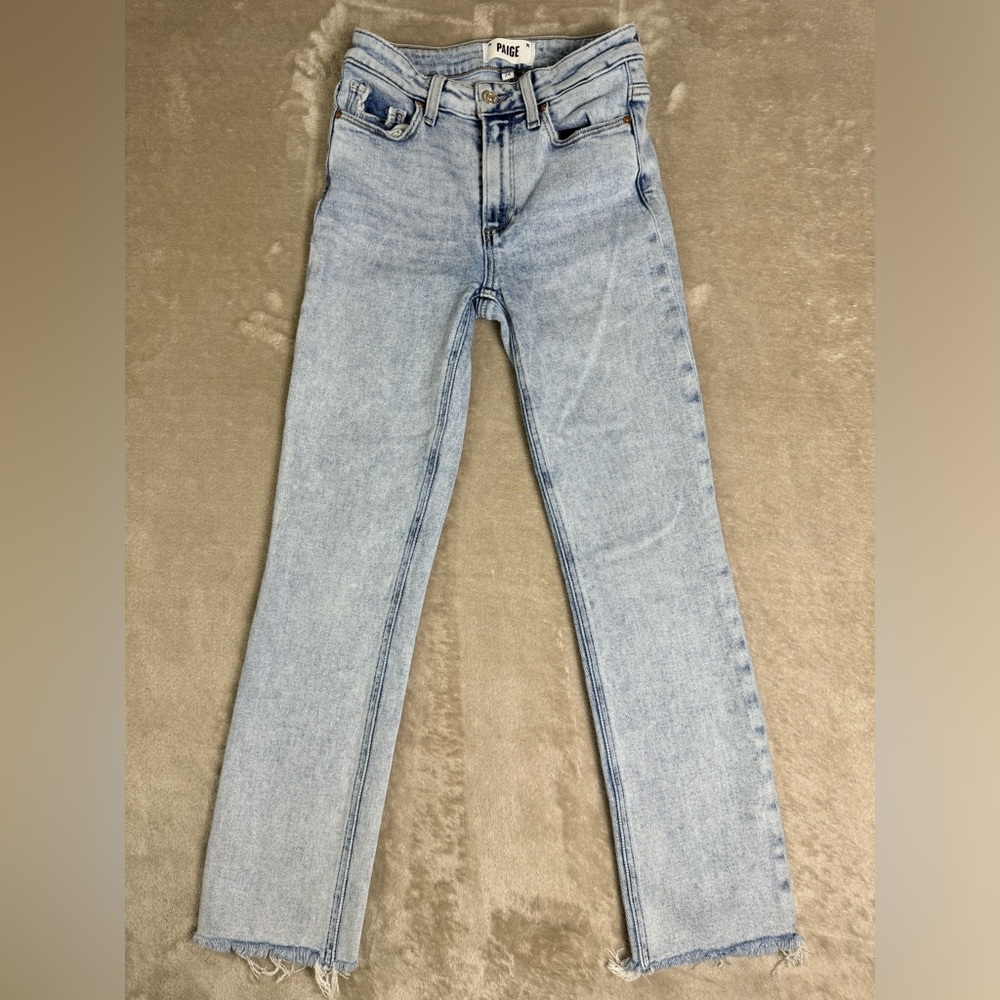 Paige Women’s‎ Jeans Cindy Crop 24 Raw Hem Light Wash - Picture 3 of 11